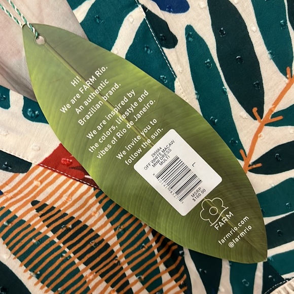 FARM RIO Off-White Macaw Mini Dress Sz Large - NWT!! SOLD OUT!!! - Picture 7 of 10